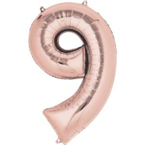 Folienballon XXL Zahl 9 - rose gold