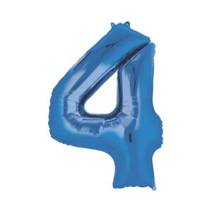 Folienballon XXL Zahl 4 - blau
