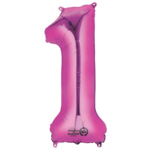 Folienballon Zahl 1 - rosa