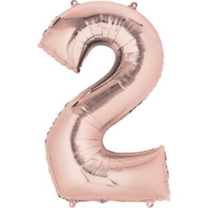 Folienballon XXL Zahl 2 - rose gold