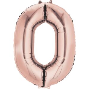 Folienballon XXL Zahl 0 - rose gold