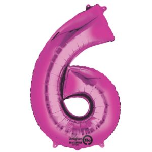 Folienballon XXL Zahl 6 - rosa