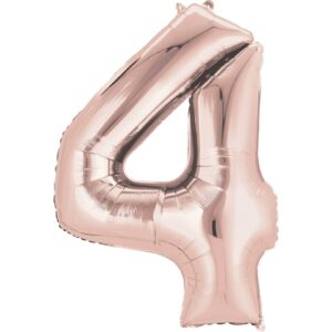 Folienballon XXL Zahl 4 - rose gold