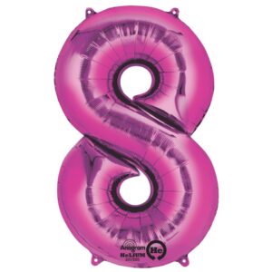 Folienballon XXL Zahl 8 - rosa