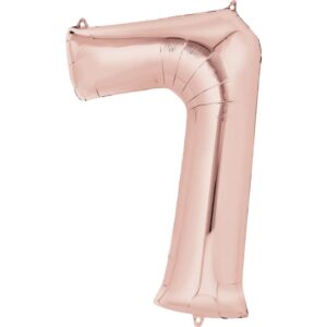 Folienballon XXL Zahl 7 - rose gold