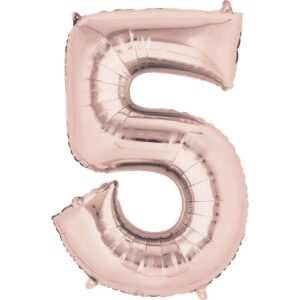 Folienballon XXL Zahl 5 - rose gold