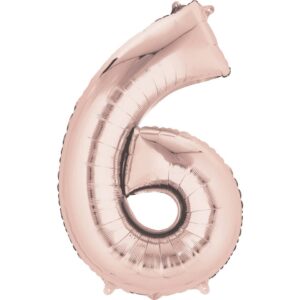 Folienballon XXL Zahl 6 - rose gold