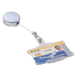 Ausweiskartenhalter Jojo Chrome, Ø 40 mm, Länge: 80 cm, metallic silber, 10 Stück