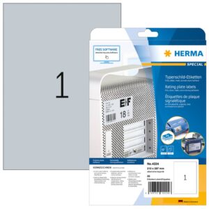 4224 Typenschildetiketten A4 silber 210x297 mm extrem stark haftend Folie matt 25 St.