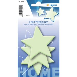 15020 Leuchtsticker Sterne - 3 Stück, fluoreszierend