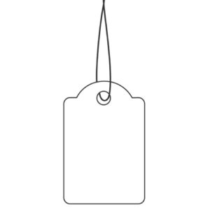6903 Hängeetiketten - 18x28 mm, mit rotem Faden, 1000 Stück