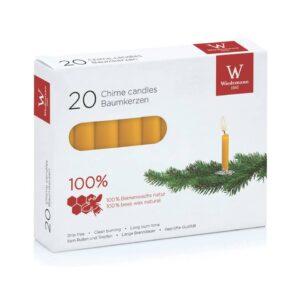 Christbaumkerze - 100 % Bienenwachs, 10,5 x 1,25 cm, 20 Stück