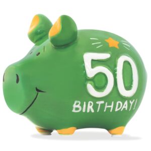 Spardose Schwein "50" Jahreszahl - Keramik, klein