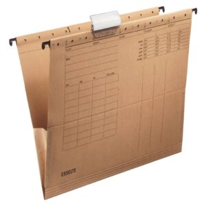 Hängetasche, A4, seitlich mit Fröschen, Karton, naturbraun