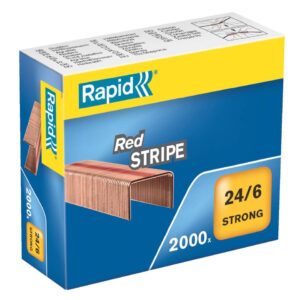 Heftklammern 24/6mm Red Stripe, verzinkt, mit Sollbruchstelle, 2000 Stück