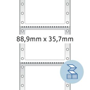 8211 Computeretiketten - weiß, 88,9x35,7 mm, matt, 4000 Stück