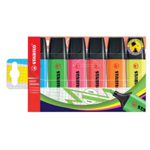 Textmarker - BOSS ORIGINAL - 6er Pack - mit 6 verschiedenen Farben