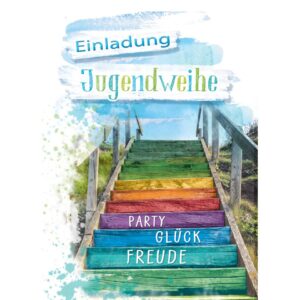 Einladung Jugendweihe - 5 Stück, inkl. Umschlag