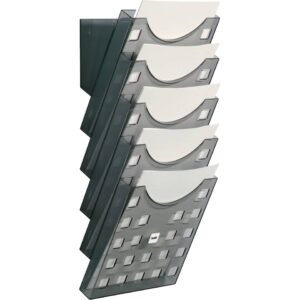 Wand-Prospekthalter - A4 hoch, grau transparent