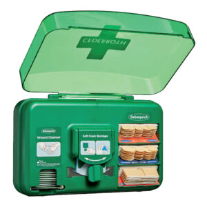 Pflasterspender medium - gefüllt mit 40 Textilpflaster, grün