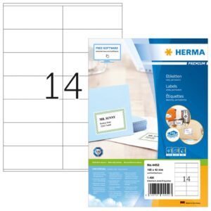 4452 Etiketten Premium A4, weiß 105x42 mm Papier matt 1400 St.