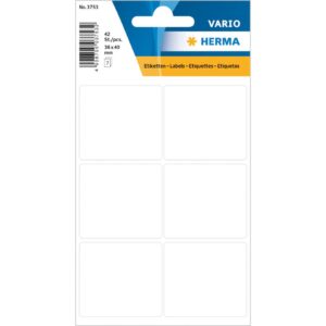 3753 Vielzwecketiketten weiß 36x40 mm Papier matt 42 St.
