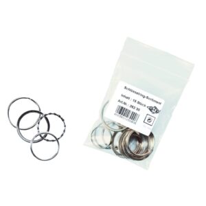 Schlüsselring - Ø 25, 30 und 35 mm sortiert, Metall, silber, 15 Stück