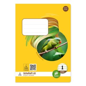 Heft LIN1 - A5, 32 Blatt, 80g/qm, 5/5/5mm liniert farbig