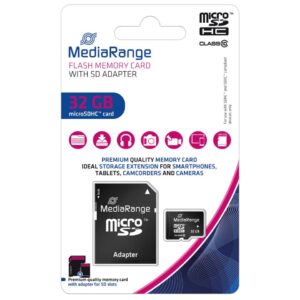 Micro SDHC Speicherkarte 32GB Klasse 10 mit SD-Karten Adapter