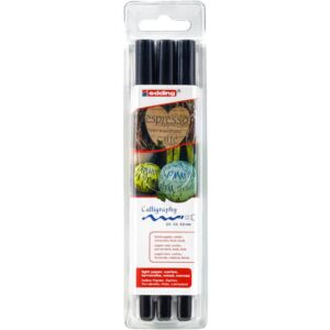 1255 Kalligrafie Stift - Fasermaler, schwarz, 3er Set