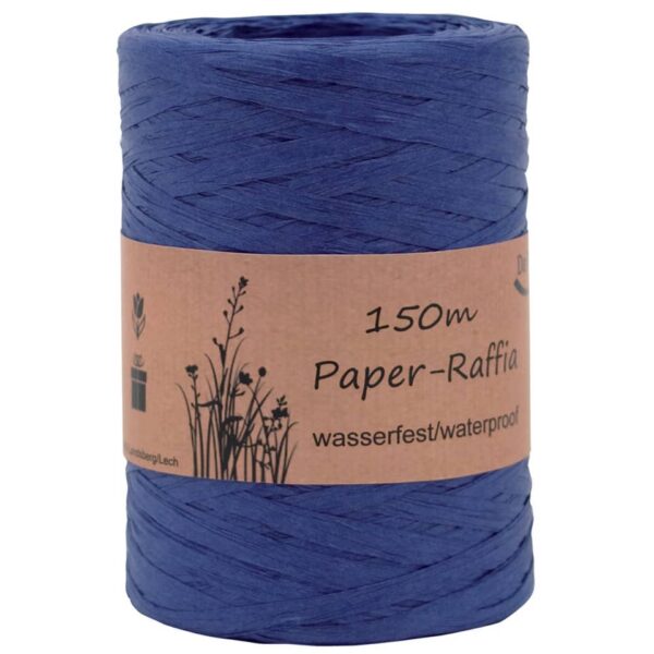 Bast Raffia - 7 mm x 150 m, ultramarinblau
