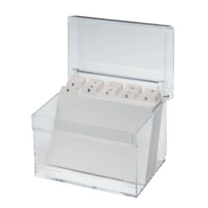 Karteikasten DIN A6 - für 300 Karten, Acryl, glasklar