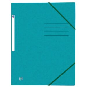 Eckspannmappe TOP FILE+ - A4, 390 g/qm, Karton, Gummizug, aqua