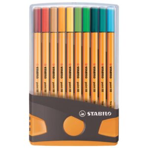 Fineliner point 88® Etui ColorParade - 20er Tischset in anthrazit/orange - mit 20 verschiedenen Farben
