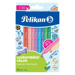 Doppelfasermale Colorella® duo - 12 Farben, 1 mm und 2 mm, sortiert