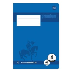 Heft PREMIUM LIN 4 - A5, 16 Blatt, 90 g/qm, PREMIUM LIN iert