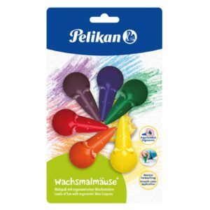 Wachsmalmäuse - 6 Farben sortiert, Blisterpackung