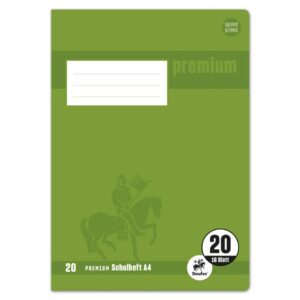 Heft PREMIUM LIN 20 - A4, 16 Blatt, 90 g/qm, blanko mit PREMIUM LIN ienblatt