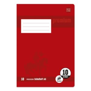 Heft PREMIUM LIN 10 - A5, 16 Blatt, 90 g/qm, kariert mit Rand