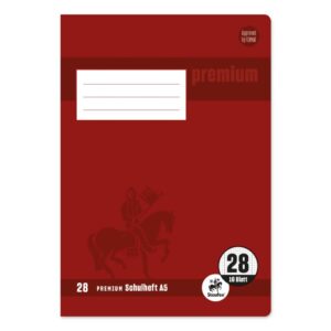 Heft PREMIUM LIN 28 - A5, 16 Blatt, 90 g/qm, kariert mit RandPREMIUM LIN ien