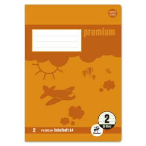 Heft PREMIUM LIN 2 - A4, 32 Blatt, 90 g/qm, PREMIUM LIN iert