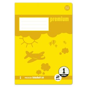 Heft PREMIUM LIN 1 - A4, 16 Blatt, 90 g/qm, PREMIUM LIN iert