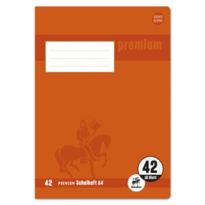 Heft PREMIUM LIN 42 - A4, 16 Blatt, 90 g/qm, kariert mit Umrandung