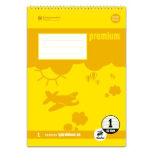 Spiralblock PREMIUM LIN 1 - A5, 40 Blatt, liniert