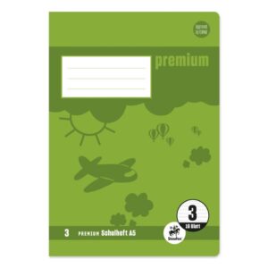 Heft PREMIUM LIN 3 - A5, 16 Blatt, 90 g/qm, DoppelPREMIUM LIN ien