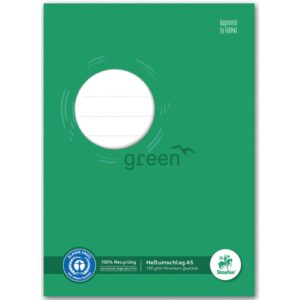 Heftschoner - A5, 150 g, grün, Recycling