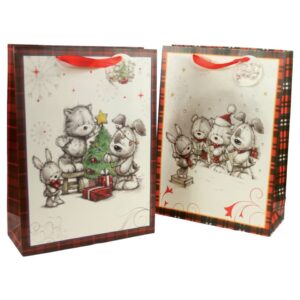 Weihnachts-Geschenktragetasche Kind 2 Motive sortiert - 31 x 42 x 12 cm