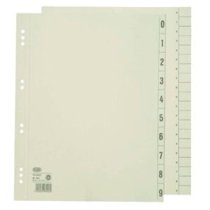 Trennblätter 0-9 - A4 Überbreite, chamois, 100 Stück