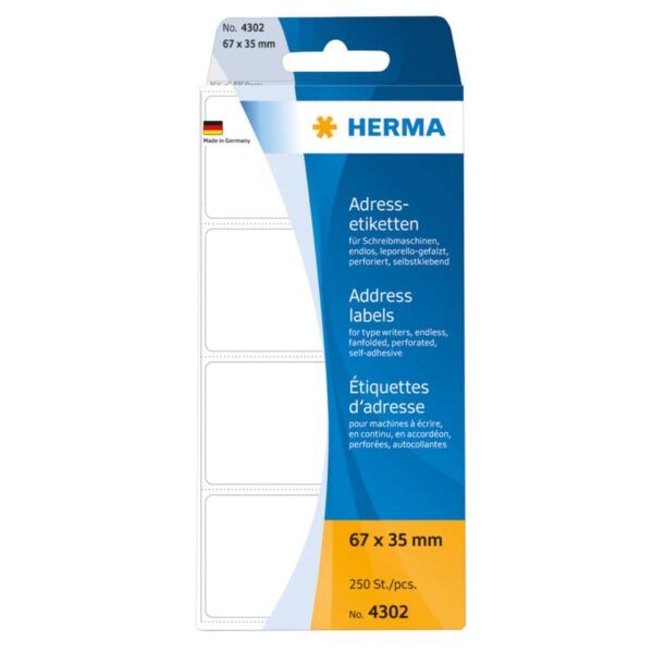 4302 Adress-Etiketten - 67 x 35 mm, selbstklebend, 250 Stück