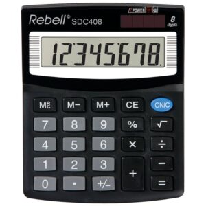 Tischrechner - Solar-/Batteriebetrieb, 8-stellig, LCD-Display, schwarz